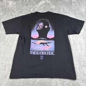 Club Fantasy Shirt Mens Large Black Mind Arcade Crew Neck Short Sleeve Made USA